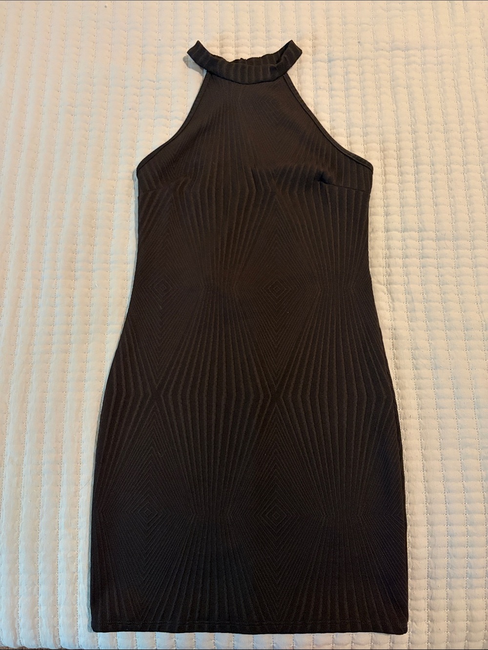 Charlotte Russe Black Ribbed Halter Midi Dress
